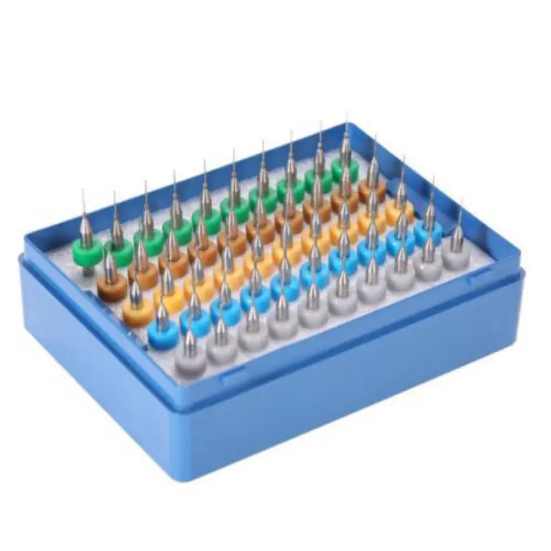 50Pcs/Set Tungsten Steel HSS Carbide Micro PCB Drill Bits 0.25mm to 0.45mm