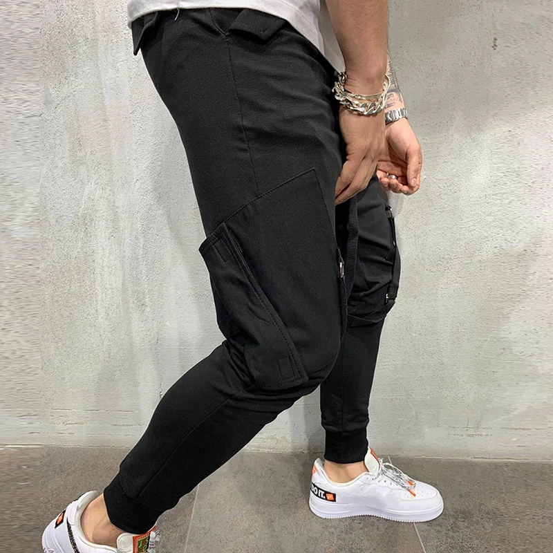 MJARTORIA Joggers Hip Hop Pants Men's Casual Pockets Trousers Mens Autumn Multicolor Sweatpants Fashion Overalls Trousers