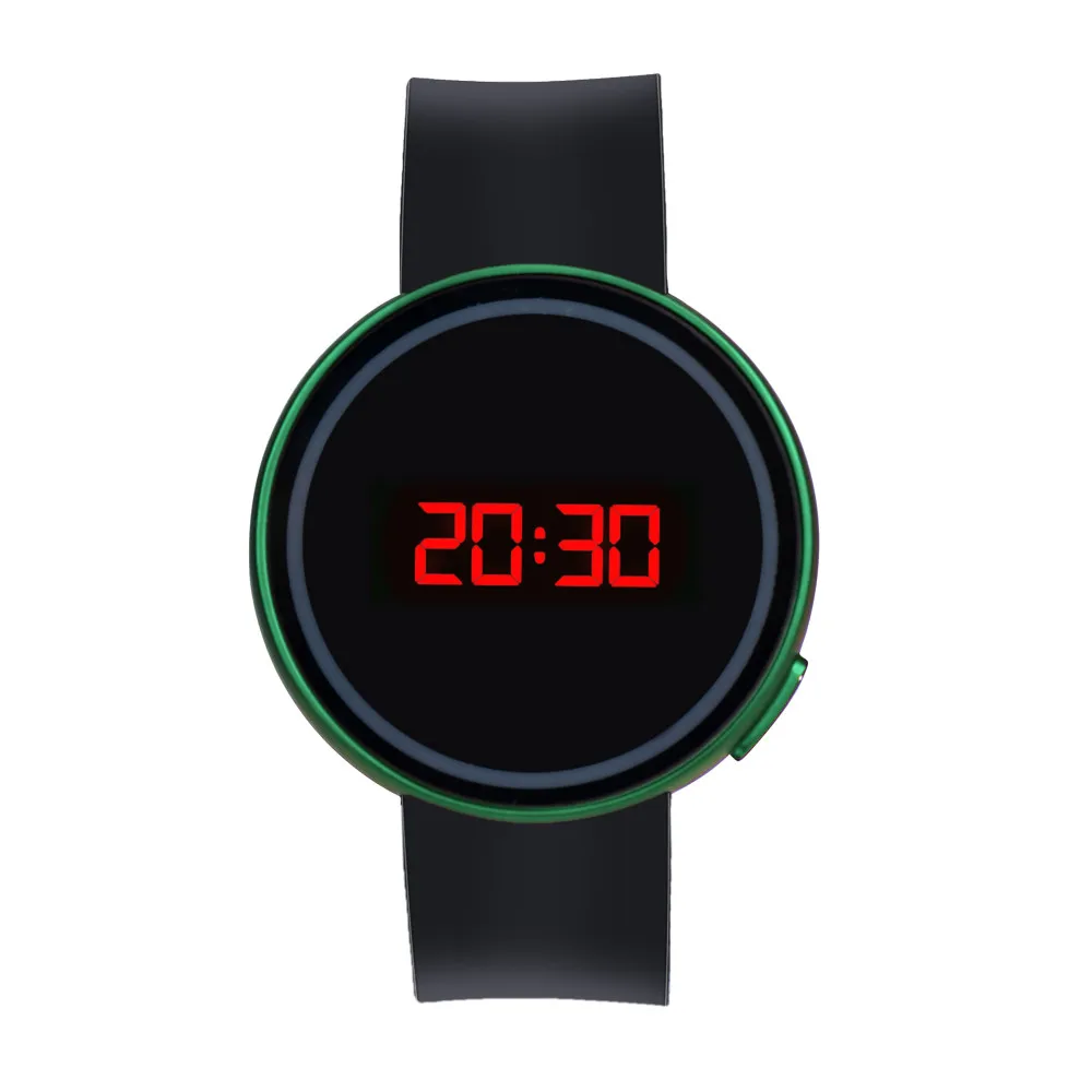 Zerotime#501 новые спортивные наручные часы для мужчин и женщин светодиодный сенсорный экран дата Силиконовые наручные черные часы простые прочные - Цвет: Green