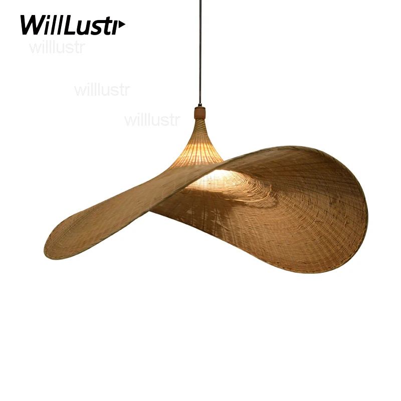 handmade bamboo hat pendant lamp natural material lighting restaurant hotel home dinning room bar hand knitted suspension light handmade bamboo hat pendant lamp natural material lighting restaurant hotel home dinning room bar hand knitted suspension light