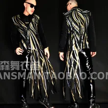 S-5XL для мужчин DJ нерегулярные юбка супер флэш костюм пальто плюс размеры певица сценические костюмы Leopard Пиджаки