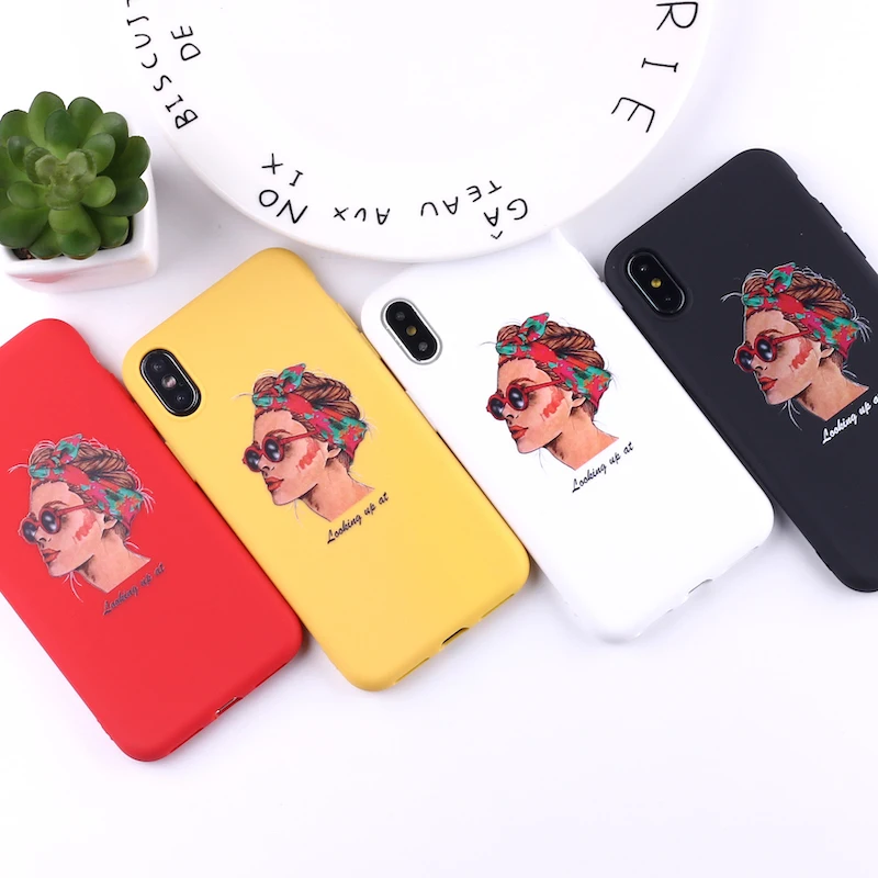 Модный милый мягкий матовый силиконовый чехол для девочек Fundas iPhone 11 12 Pro 6 6S 8 8Plus X XS