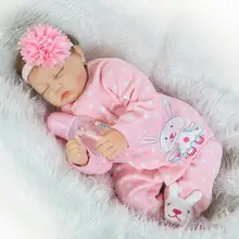 Kawaii Girl Doll BeBe Reborn 22inch Soft Silicone Reborn Dolls 55CM Lovely Baby Doll Toys Realistic Lifelike Newborn Brinquedos cute 40cm realistic lifelike reborn baby doll bebe reborn doll playing toys for kids christmas gift soft silicone dolls