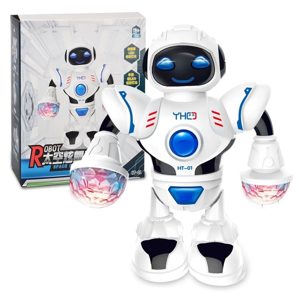 Космический ослепительный музыкальный робот, блестящие Развивающие игрушки для мальчиков, электронные ходячие танцы, умный космический робот, детский музыкальный робот, игрушки для девочек