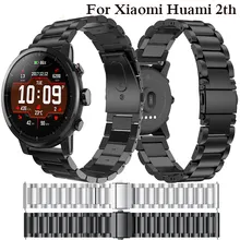 22 мм браслет из нержавеющей стали для оригинального Xiaomi Huami Amazfit Stratos 2 2th pace Ремешок Браслет Смарт-часы