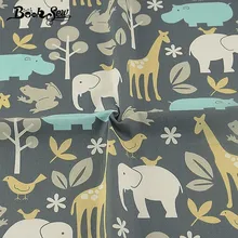 Книжный шитье коричневый Материал хлопок Ткань Текстиль Tela Скрапбукинг Печать животные тема Tissu DIY саржа лоскутное