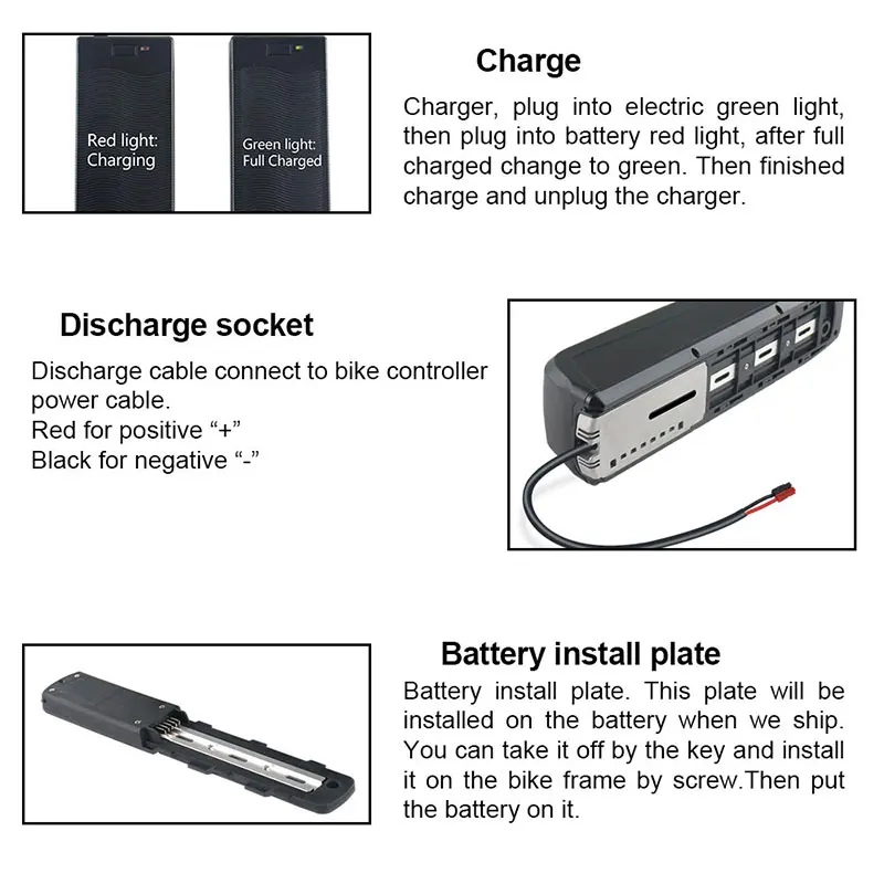 Excellent UPP with 13S Sanyo/Samsung Cells 48V 14Ah Ebike Battery 48V Hailong Electric Bike Battery for 500W 750W 1000W Motors 6