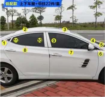 

for 2012 Hyundai Elantra Window trim cover of high quality stainless steel (up to + front, rear triangle, one set of 10 pcs) GH