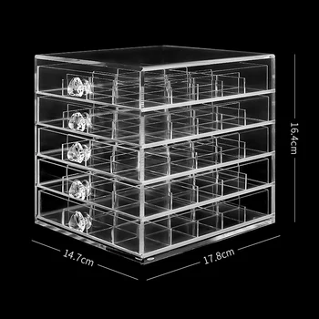

Transparent Nail Art Storage Box 5 Layer 100 Grid Large Capacity Organizer Case for Manicure Tool @ME88
