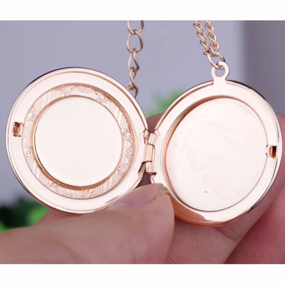 Round Photos Can Be Put Necklace Jewelry Open Photo Locket Silver Gold Exquisite Necklaces For Christmas Gift | Украшения и