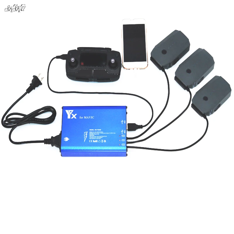 5 in 1 Battery Charger 3 Batteries & 2 USB prot Remote Control phone Plate charging For DJI Mavic Pro Drone Accessories 1 (6)