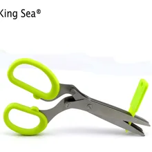 Многофункциональный Нержавеющая сталь Кухня Ножи 5 слоев Ножницы суши измельченный Слива с травы, специи Ножницы с кистью