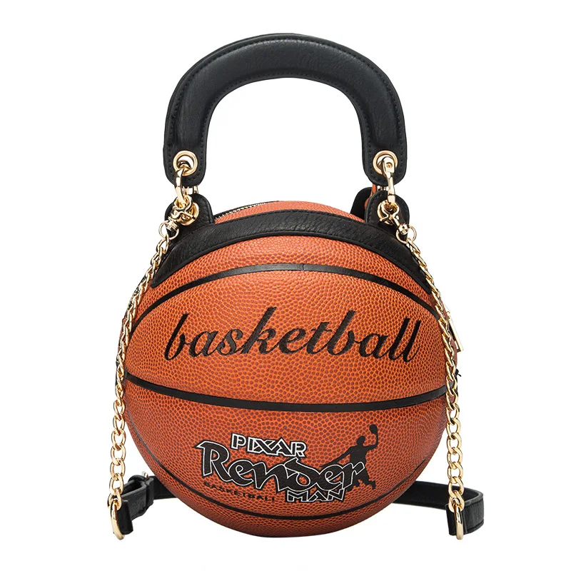 

Bags Women 2019 New Trend Round Women Bag Basketball Style Personality Creative Single-shoulder Chain Handbag Shoulder Bag