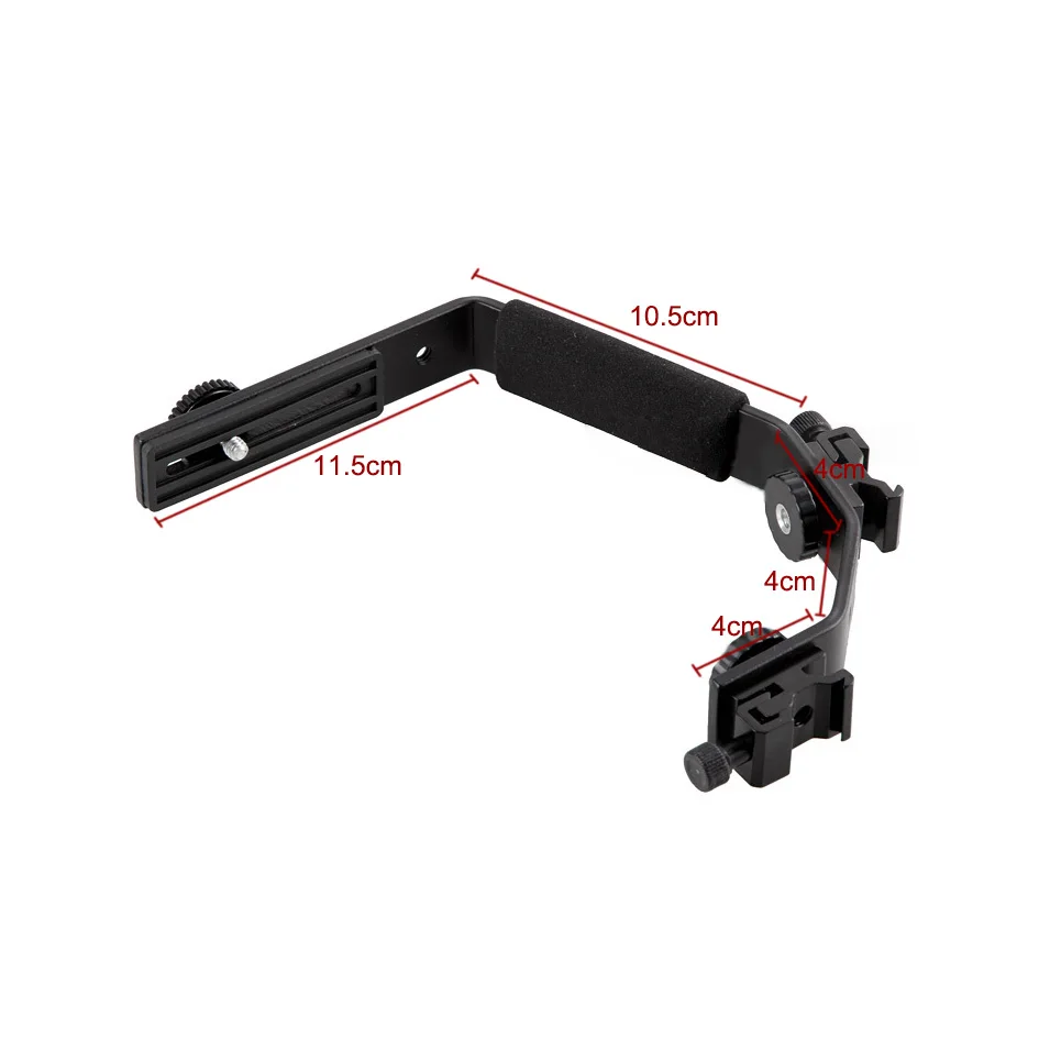 ALUMOTECH Metal Double Hot Shoe Mount Bracket Stand For Camera Flash Light Adapter Holder Photograp