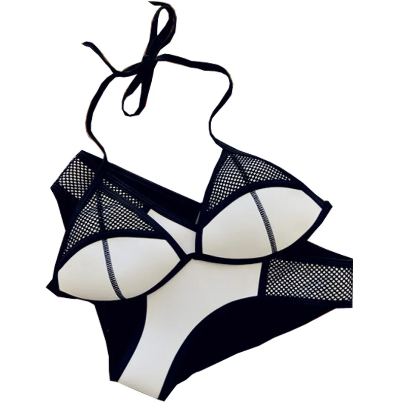 Купальник женский неопреновый сексуальный пуш ап 1718|womens neoprene bikini swimwear|biquini upbiquini
