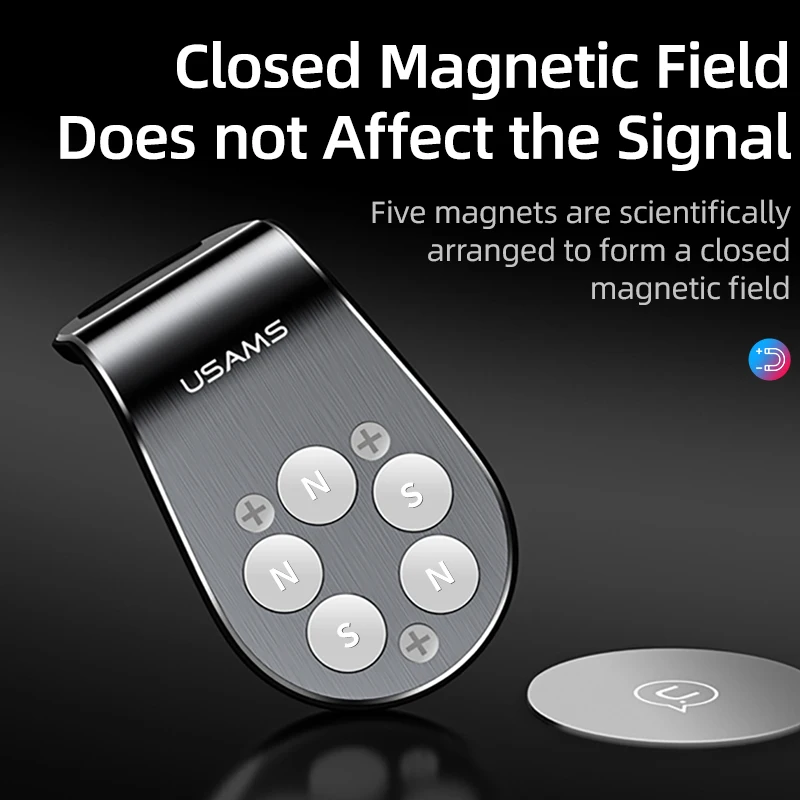 Магнитный автомобильный держатель для телефона USAMS, автомобильный магнитный держатель для iPhone XS, samsung, huawei, держатель для сотового телефона