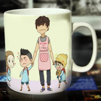 

New Running Man Ceramic Coffee Mug White Color Or Color Changed Cup Baby Father Daddy ---Loveful