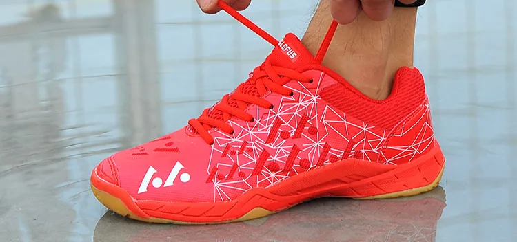 Профессиональная Обувь для бадминтона для мужчин и женщин, кроссовки для бадминтона Lefusi, парные кроссовки для бадминтона, обувь для внутреннего спорта тенниса - Цвет: red color