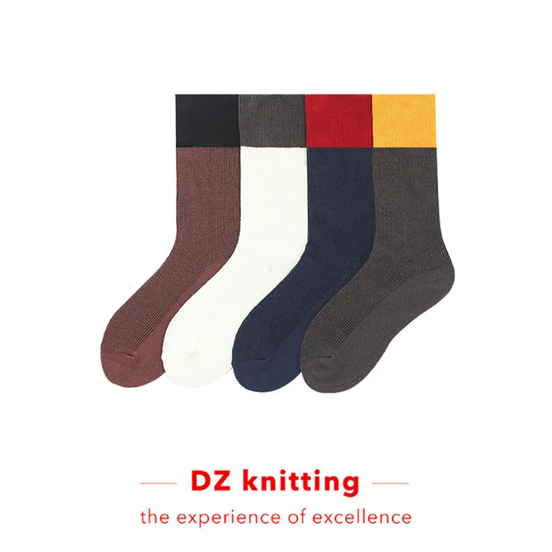 

Spring new stitching two-color pile socks sock vertical stripes ladies tube socks ladies cotton socks