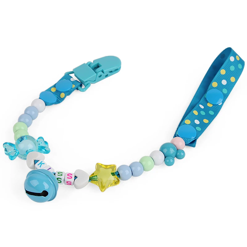 DIY Customed name Pacifier clips Holder chains for nipples personalized colorful Silicon beads baby teeth chew toy