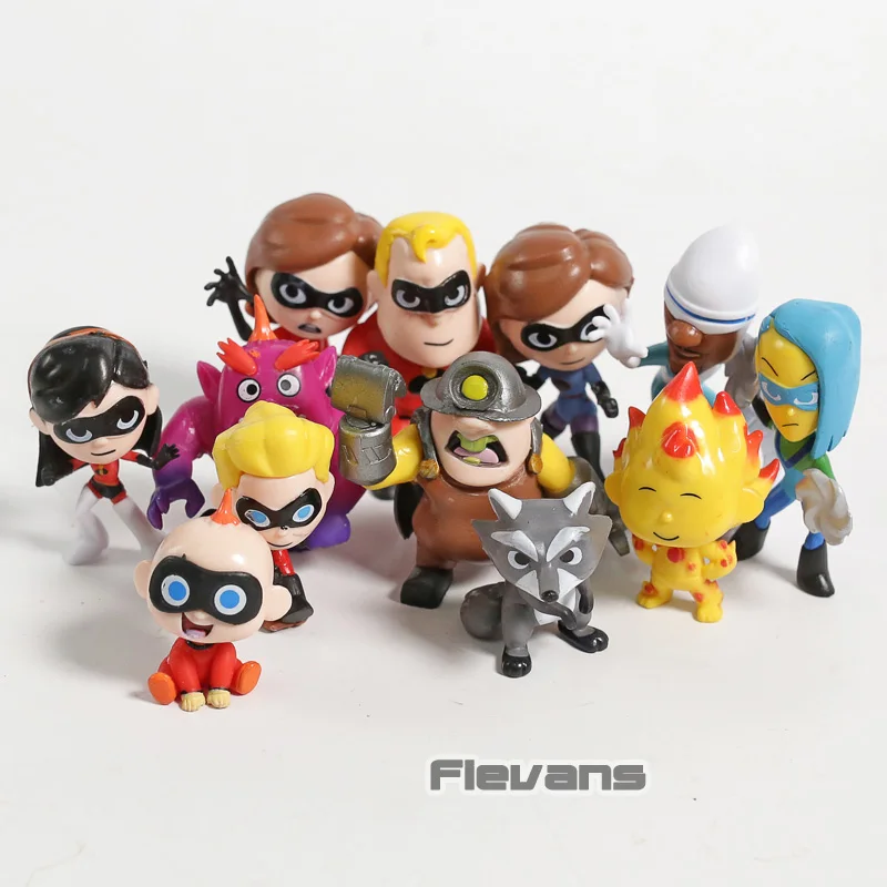 

The Incredibles 2 Mr. Incredible Elastigirl Violet Dash Jack-Jack Parr Voyd Underminer Mini PVC Figures Toys 12pcs/set