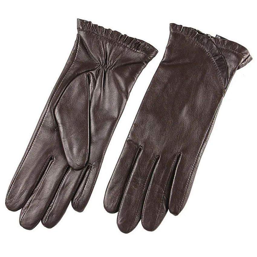 Warmen leather gloves women Genuine leather gloves fashion wrist lady sheepskin gloves winter driving gloves