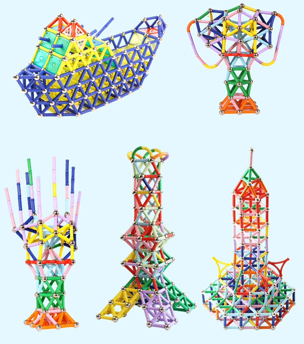 DIY магнитные Конструкторы магнитные стержни металлический шар 3D строительные игрушки аксессуары Развивающие игрушки для детей Подарки