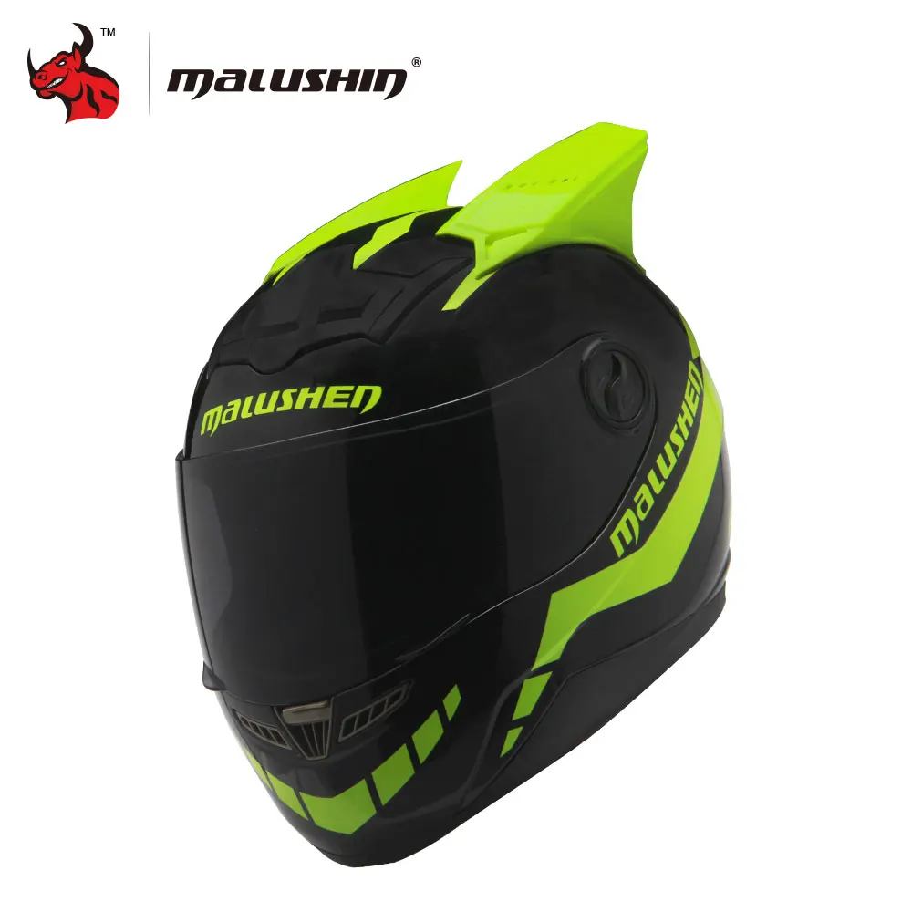 MALUSHUN для мужчин/wo для мужчин Cascos Para Moto флип-ап мотоциклетный шлем полное лицо гоночные шлемы Capacete Casque личность Moto Capacete - Цвет: Fluorescent green