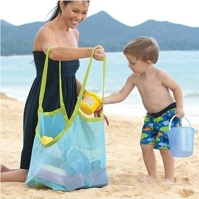 Пляжный песочный игрушечный сетчатый мешок для хранения для детей, большой складной пляжный органайзер для игрушек, сетчатый мешок, сумка для пляжа на открытом воздухе - Цвет: Size 45x45x30cm-340