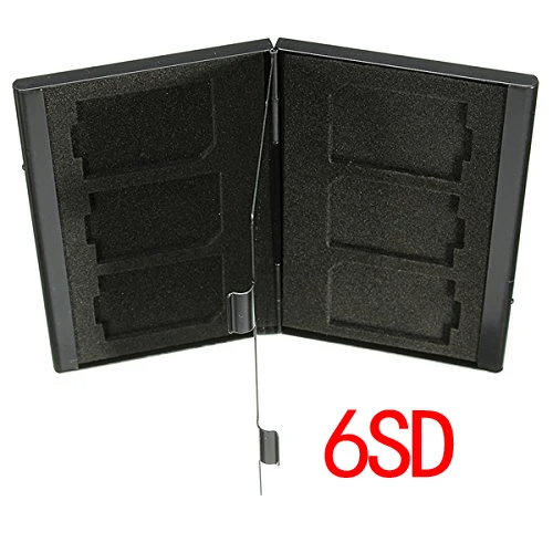Чехол Трансмиссия случае карты памяти для хранения alu защита для SD TF флэш для черный 6SD