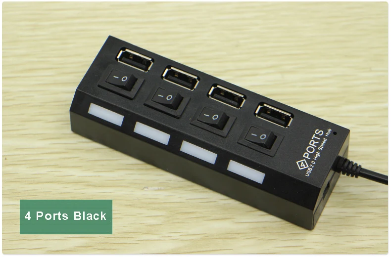 TWOBRO USB HUB 2,0 портативный 4/7 портов USB 2,0 концентратор сплиттер кабель адаптер с Отдельный переключатель для MacBook, ПК, ноутбук