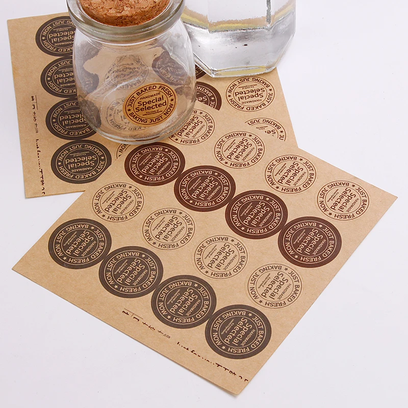 

160Pcs/Lot Special Selected Baking Just Now Hand Made Sealing Label Kraft Sticker Cake DIY Work Round Gift Stickers 2.3cm M1029