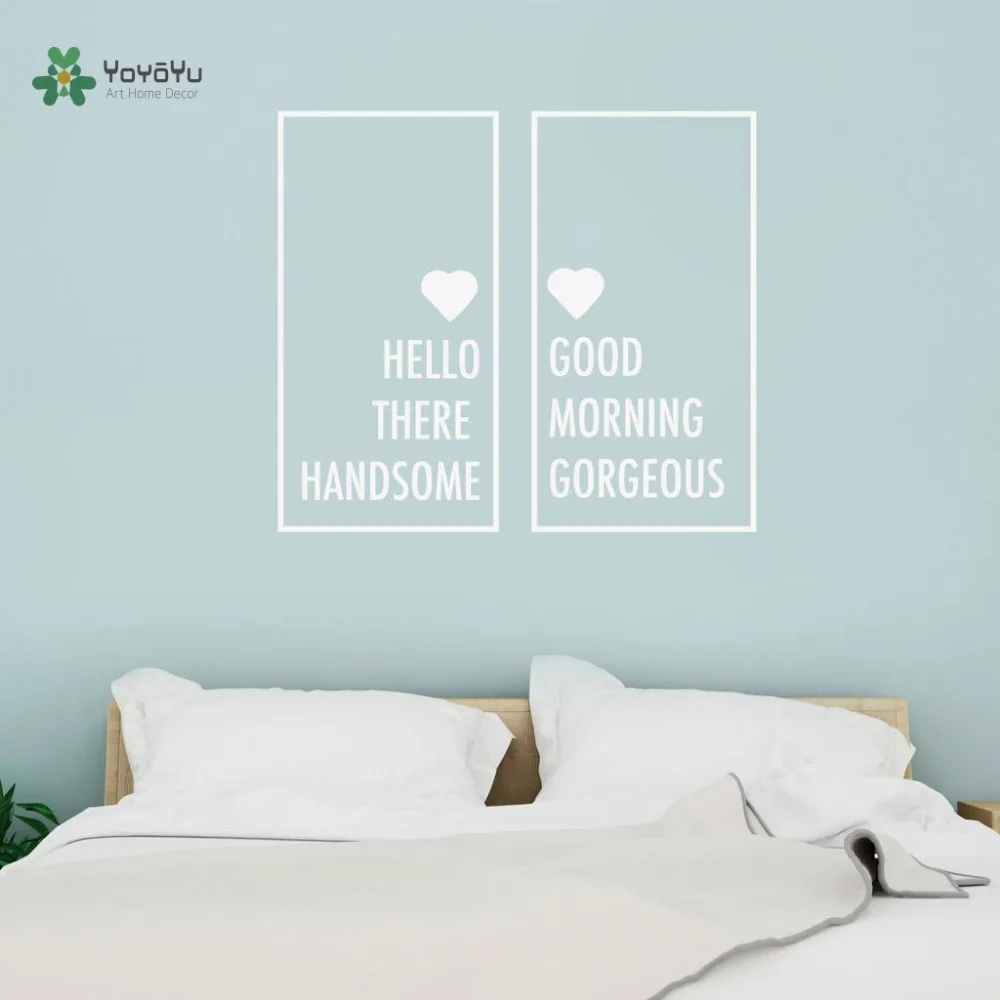

YOYOYU Vinyl Wall Decal "Handsome Gorgeous" Heart-shaped Greetings Interior Living Room Home Decoration Stickers FD470