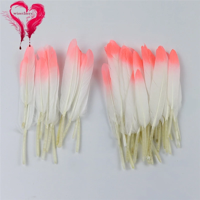 

100 PCS/Lot Size 10-15 CM Pure White Gradient Tip Natural Goose Feathers Jewelry Hats DIY Crafts Decoration Clothes Accessories