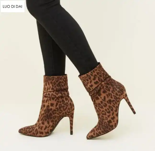 cheap leopard booties