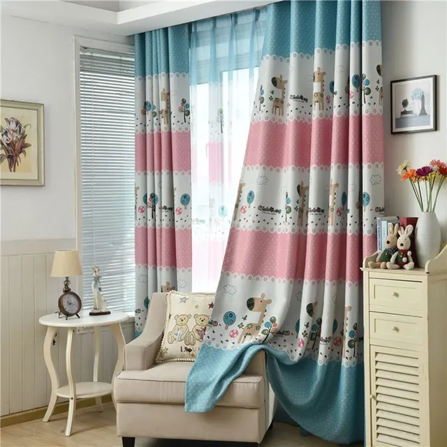 cartoon children room window curtain shading cloth curtains for