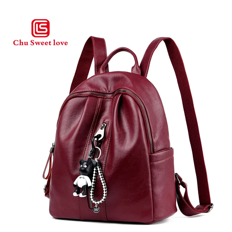 

Mochilas Rushed School Bags European And American Leather Backpack Favorite Bags Travel Multi-purpose 2018 Trend Of The New