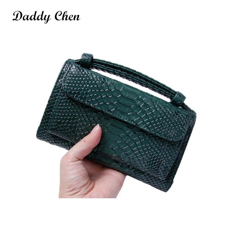 

Cowhide Leather Crocodile Wallet Lady Shoulder Bag Small Wallet Phone Cards Holder with Metal Strap Womens Wallets and Purses