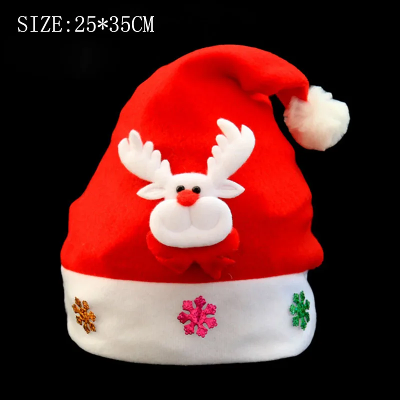 27 узор Санта-Клаус Рождественская шляпа снеговик олень Снежинка Счастливого Рождества Mulit Цвет взрослые дети шляпа рождественские аксессуары вечерние - Цвет: Deer(children)
