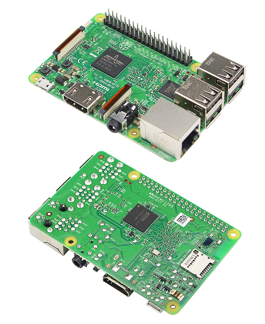 Raspberry pi 3*1+ sd-карта 16 Гб* 1+ корпус* 1+ штепсельная вилка европейского стандарта* 1+ теплоотвод* 3+ чехол для raspberry pi 3 kit* 1