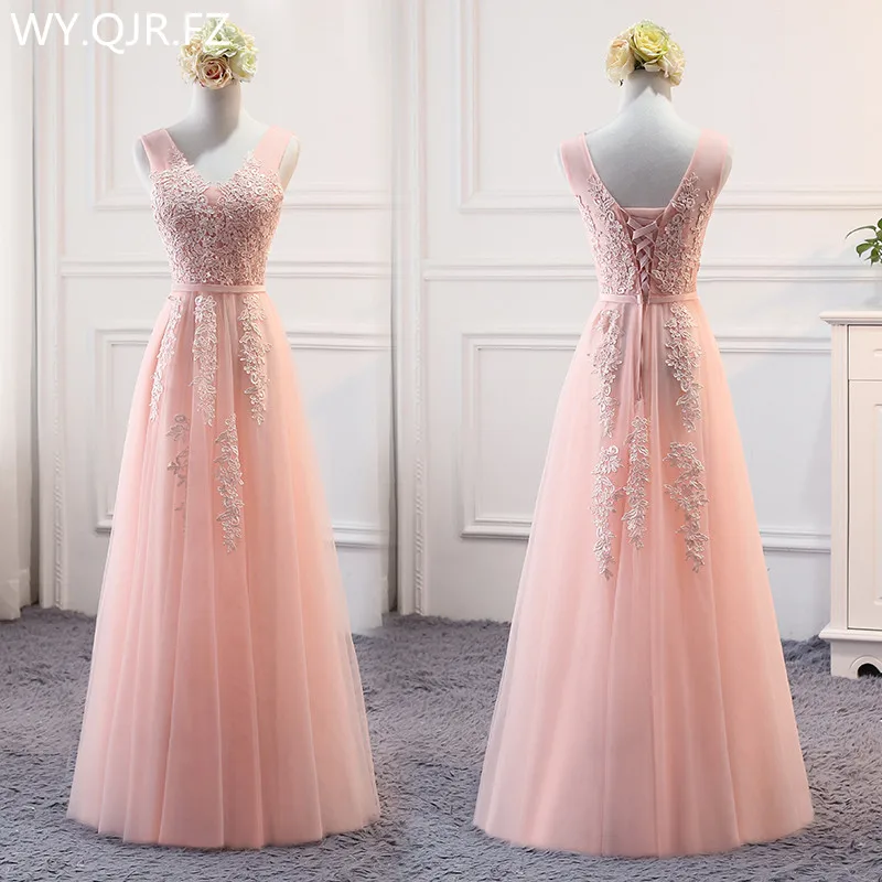 

MSY03V#Pink Lace Up V-neck Evening Dresses Long Middle Short Style Christmas Party Dress Girl Prom Gown Wholesale women Clothing