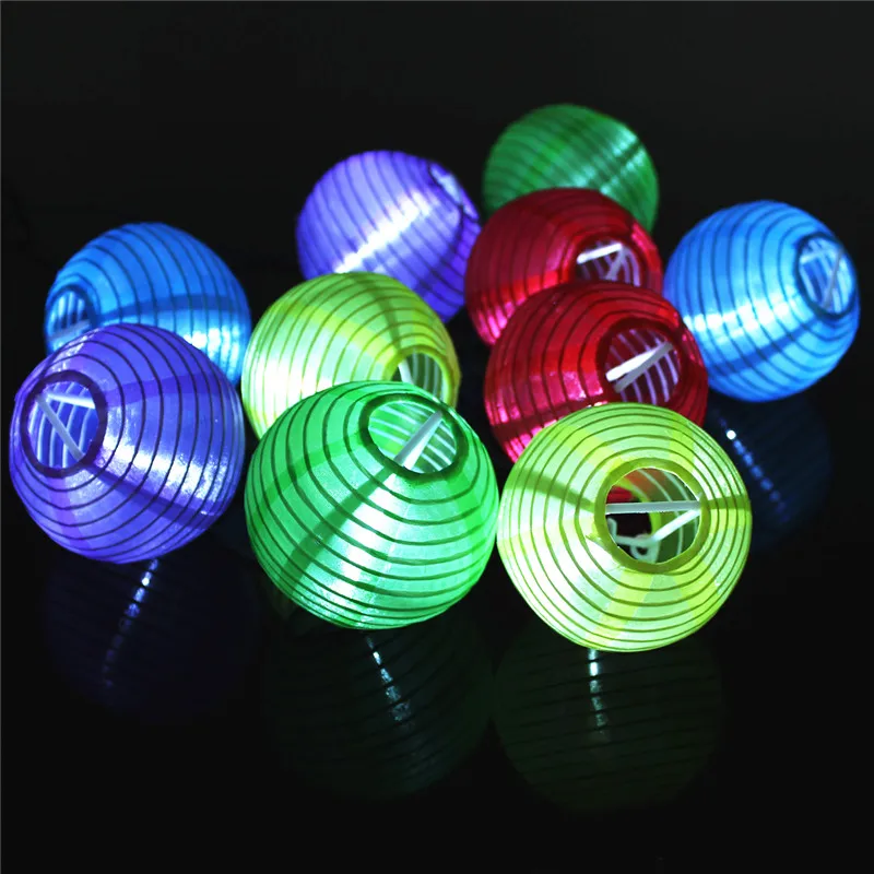 

Mising Multicoolour White Chinese Lantern 10 LED Solar Power Light Outdoor Garden LED String Lights Christmas Party Decor