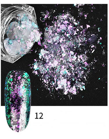 Блестки для ногтей, порошок, блестки, неровные звезды, круглые радужные хлопья для ногтей, маникюр, украшение для ногтей, Гель-лак - Цвет: 12
