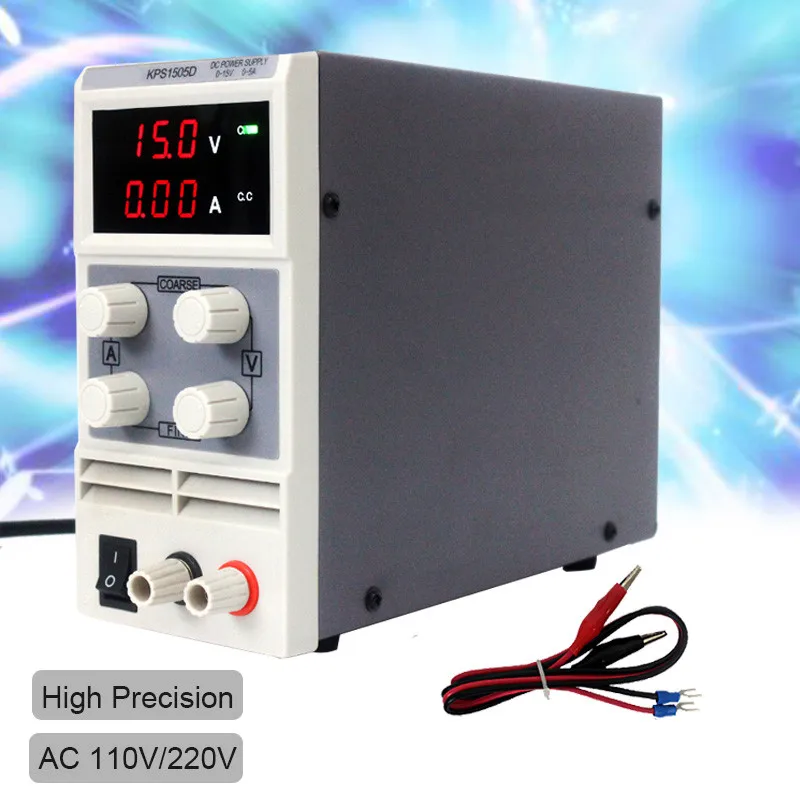

KPS1505D 15V 5A Adjustable High Precision Double LED Display Switch DC Power Supply