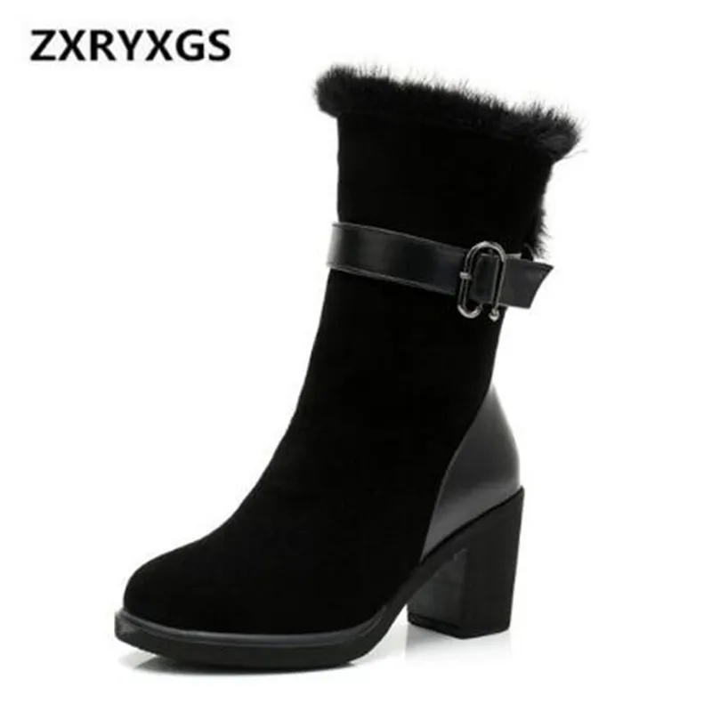 

Hot 2018 New famous Winter Boots Women shoes Elegant Matte Genuine Leather Martin Boots Comfort Soft Women Boots Fashion Shoes