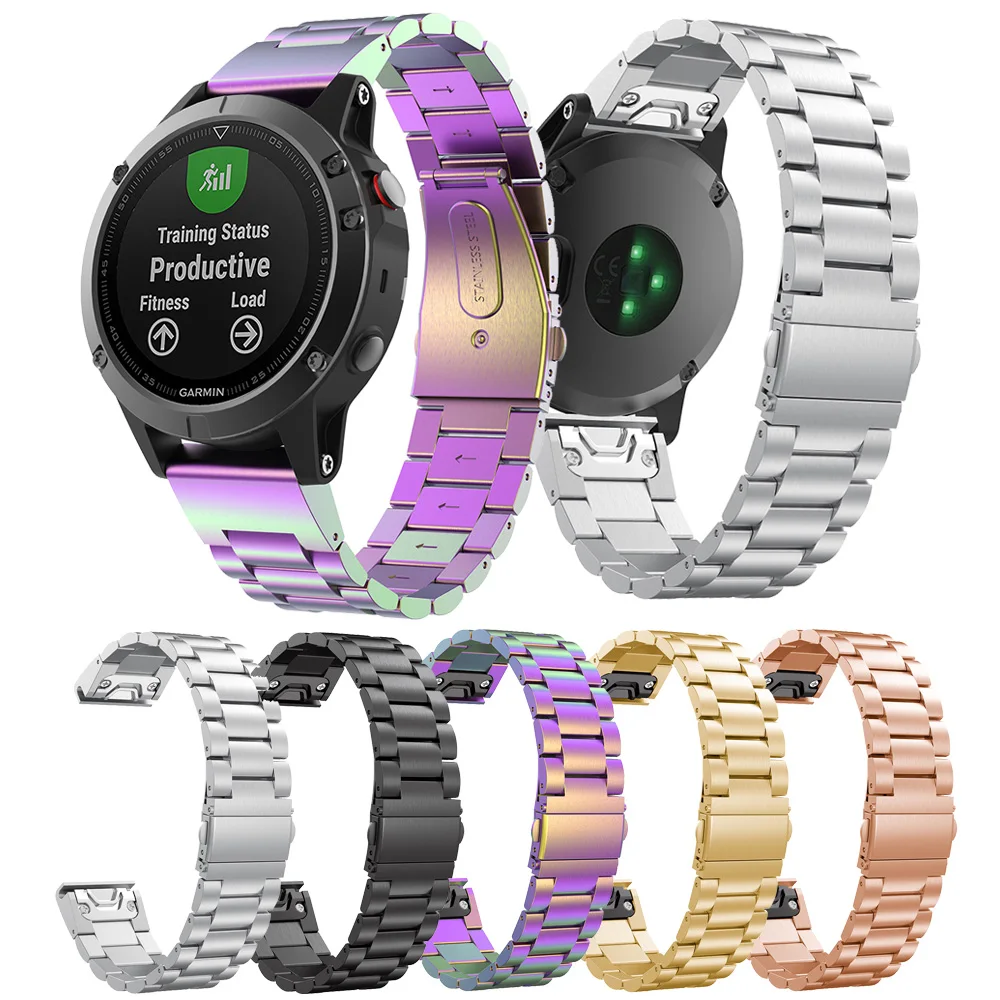 Ремешок для Garmin Fenix 5 браслет розовое золото металлический из нержавеющей стали 935