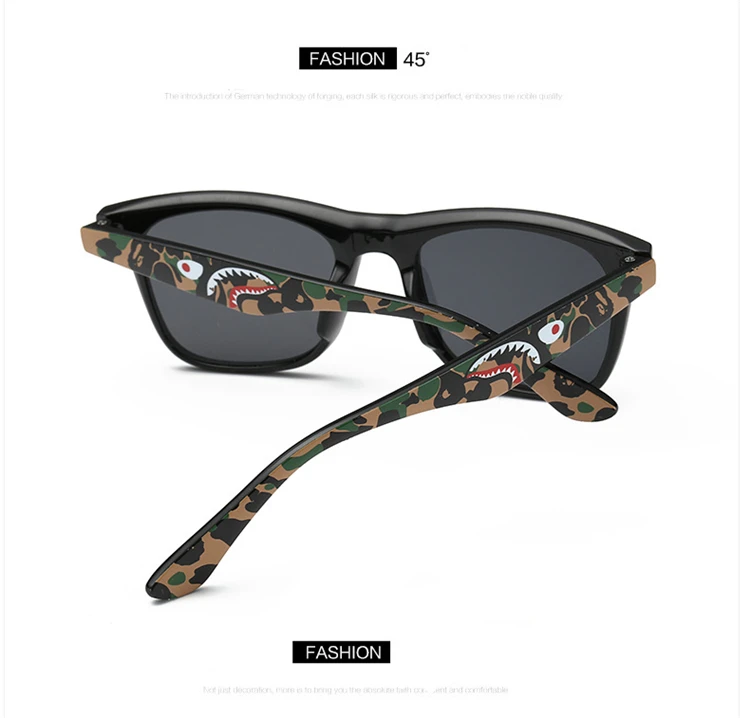 MOSILIN Brand Kids Camouflage Sunglasses Baby Military Goggles Glasses Girls Boys Mirror Coating Eyewear Flat Shark Oculos Infantil (16)