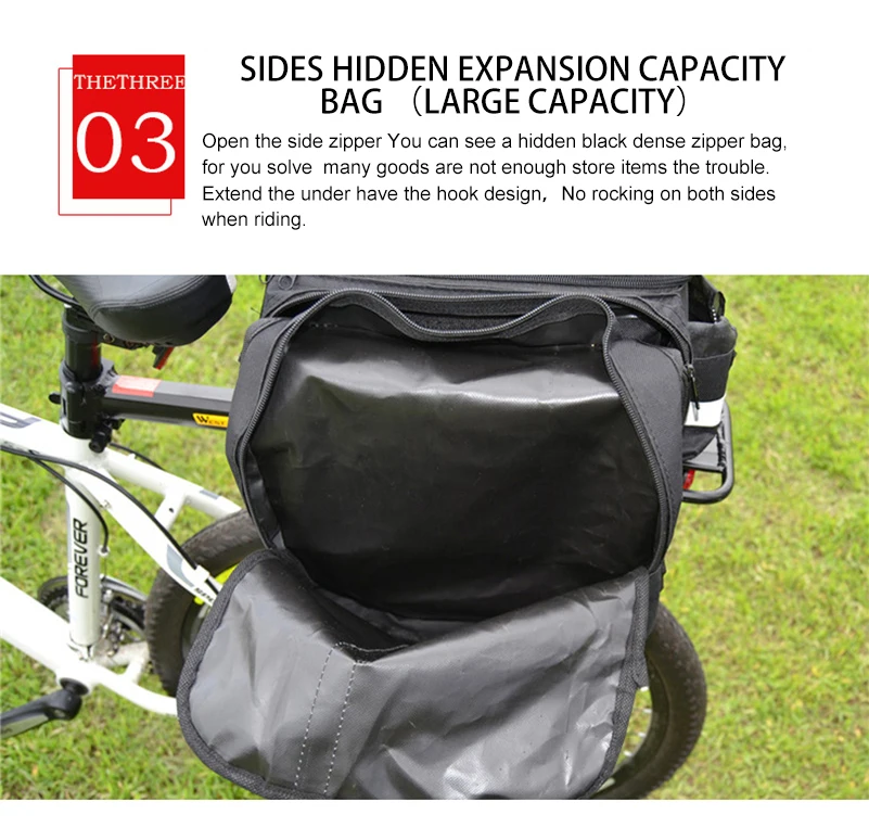 Flash Deal WEST BIKING Cycling Rear Rack Bag 10-25L Volume Waterproof Riding Bicycle Rear Rack Storage Luggage Bags Reflective MTB Bike Bag 7