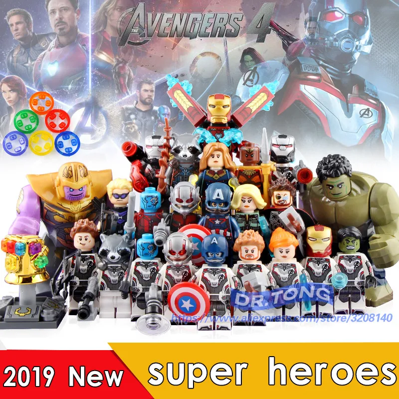 

24PCS/LOT Avengers 4 Endgame Infinity War Hawkeye Thor Raccoon WarMachine Black Widow Nebula Ant Man Ironman Blocks Toys BR226