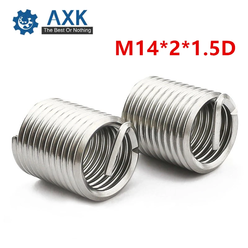 20 pz M14 * 2 * 1.5D inserto filettato in acciaio inossidabile A2 304 Kit di strumenti di riparazione di elementi di fissaggio Set di manicotti a vite elicoidale a spirale